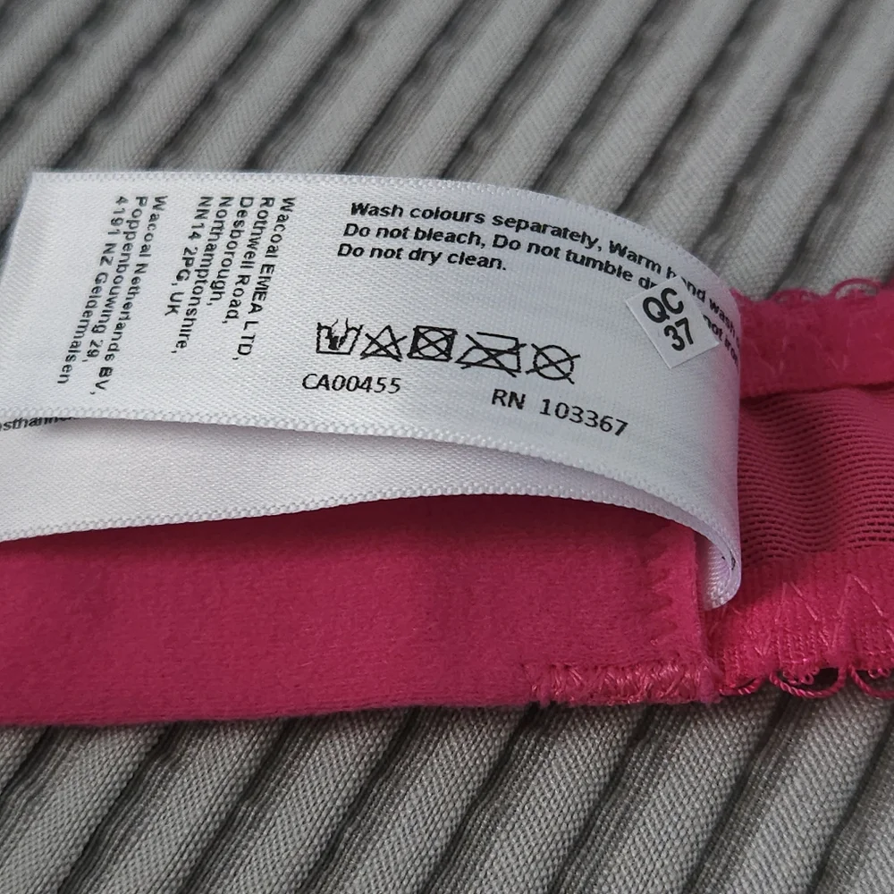 Freya Fascinate Uplift Balconette Bra 38D Hot‎ Pink Fuchsia Floral Eyelash Lace